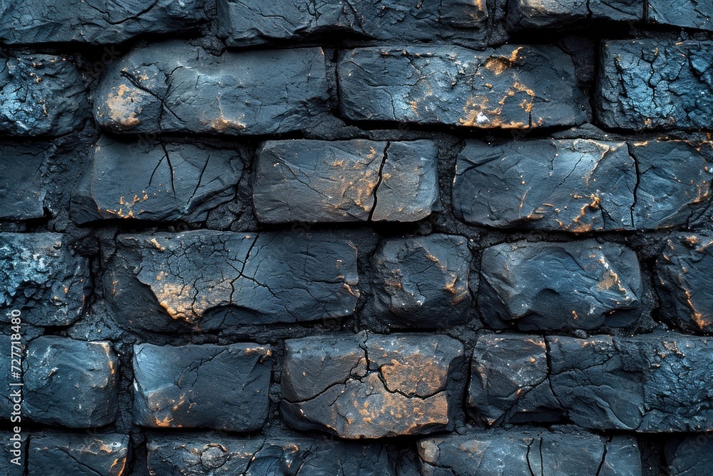 Illustration with a black brick wall that creates an atmosphere of mystery and modernity Illustration with a black brick wall that creates an atmosphere of mystery and modernity
