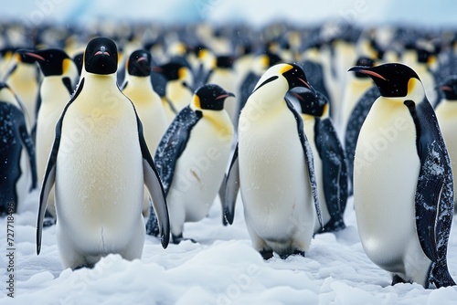 Emperor Penguin  Aptenodytes forsteri  colony at Snow Hill Island  Weddell Sea  Antarctica 