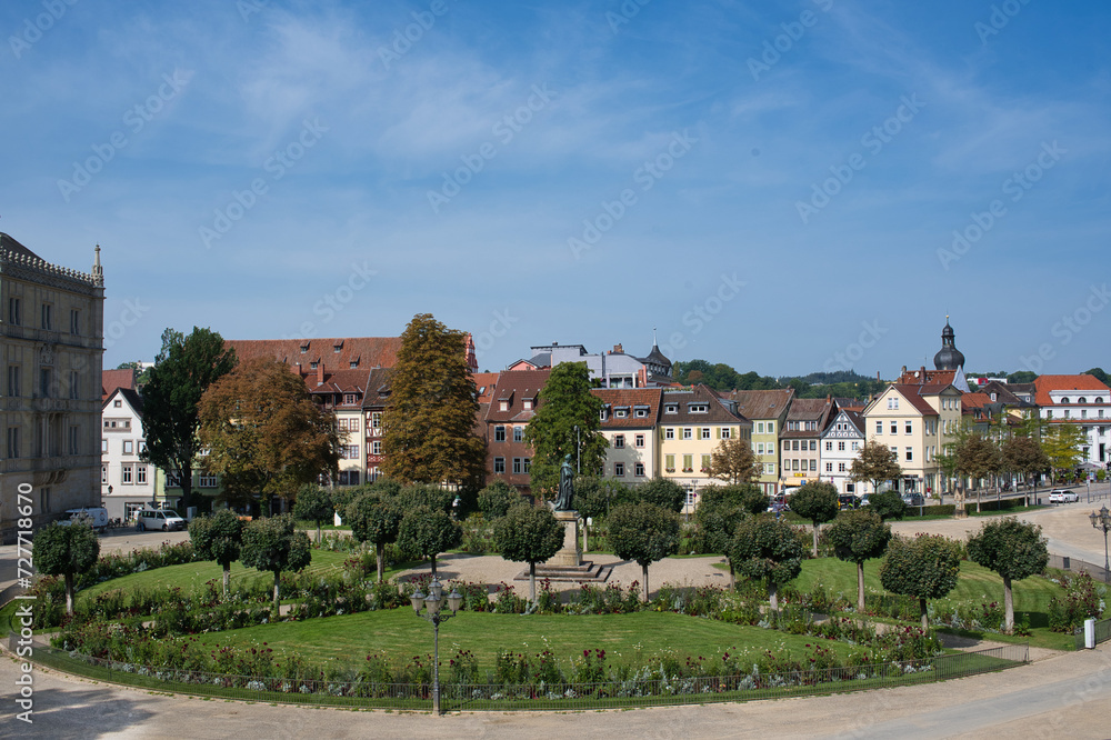 Altstadt mit Schlossplatz in Coburg Oberfranken Deutschland