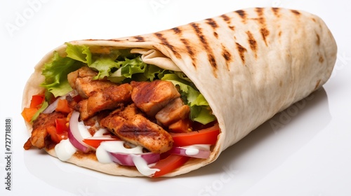 delicious kebab turkey isolate on white background,advertising