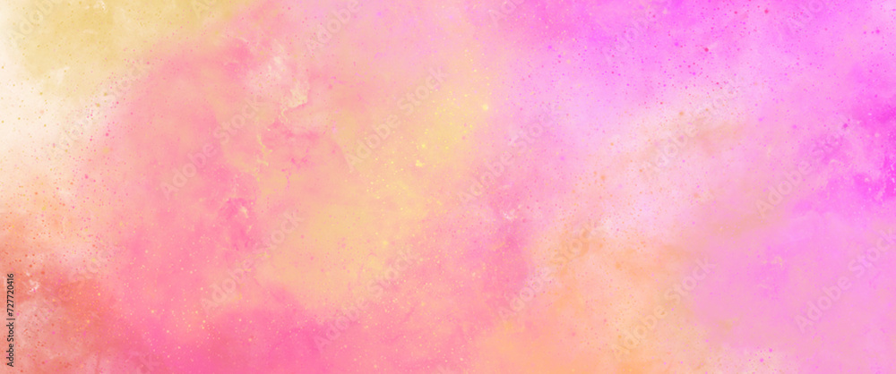 abstract watercolor background with galaxys and nebula yellow