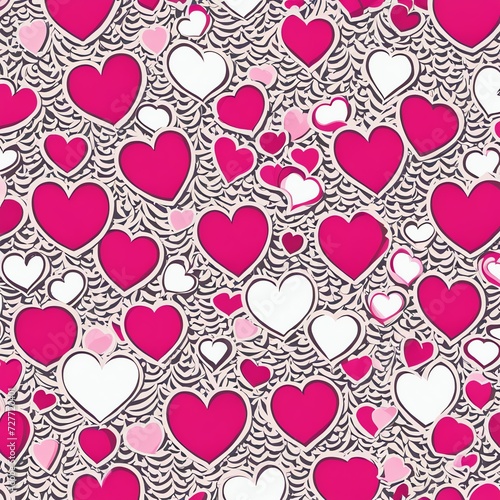 Generative AI. Seamless Pattern Valentine Design with Love 
