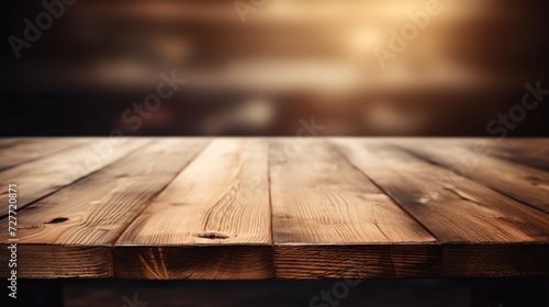 Ambient Light on Vintage Wooden Tabletop