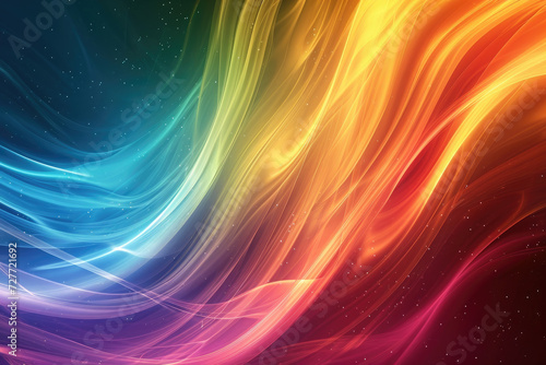 Multicolored rainbow waves of smoke. background with smoke effect for design