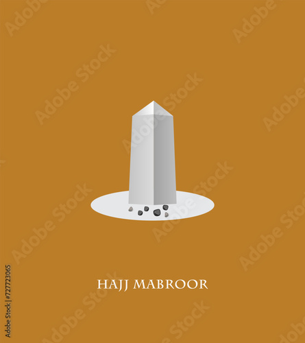 Kaaba vector, Hajj Mabroor and Eid Mubarak, Arabic Translations: Happy Hajj Mabroor design for social medai banner, poster. photo