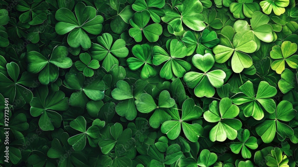 Abundant Spread of Green Shamrocks Blanketing the Landscape on St. Patricks Day Abundant Spread of Green Shamrocks Blanketing the Landscape on St. Patricks Day