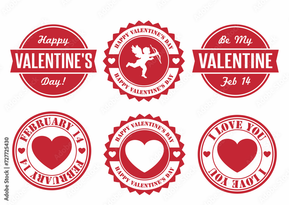 Valentine's Day Badges Free Vector 