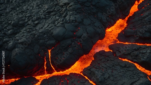 A mesmerizing close up of a lava flow capturing the intense heat and energy of the earth's core