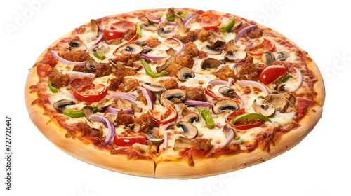 Delicious Meat Lover's Pizza Collection. Savory Pizza Toppings on Transparent Background
