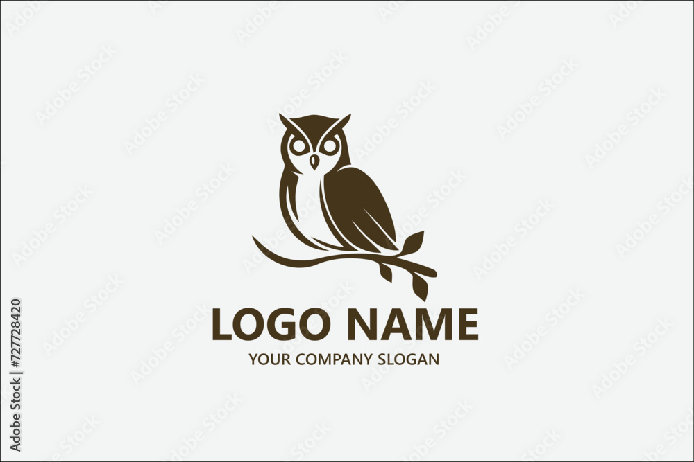 Owl vector log design template Owl vector log design template