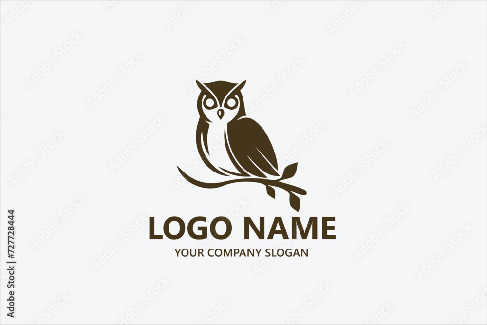 Owl vector log design template Owl vector log design template