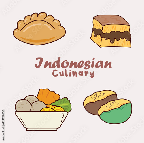 Indonesian Culinary Vector Illustration. Good for Doodles and Other Graphic Assets