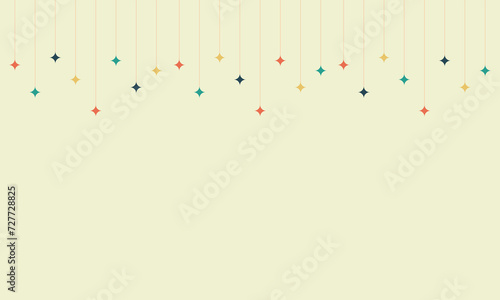 Colorful hanged romb stars background