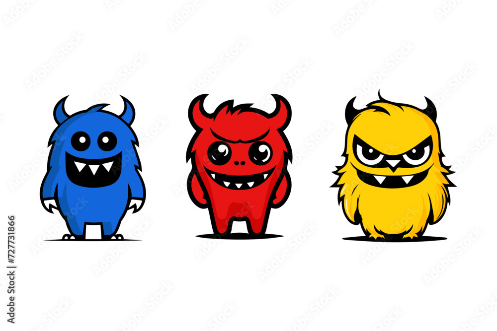 vector cartoon set of monsters