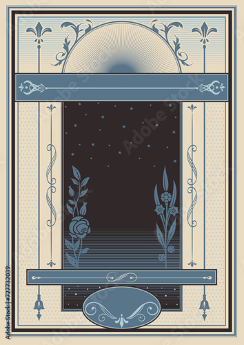 Victorian Poster Template, Baroque and Victorian Ornaments, Securities, Diploma, Sertificate Background Template 