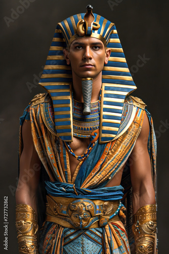 Pharaoh King of Egypt in Ancient Times Strong Empire Generative AI Illustration