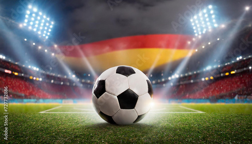 German flag with football in a stadium for the European Championship 2024 © Animaflora PicsStock