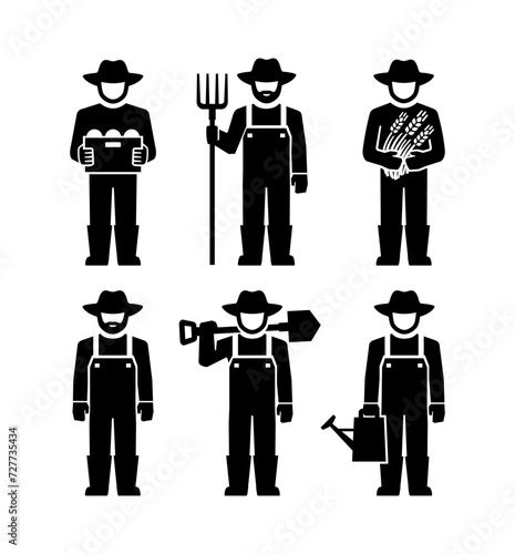 Farmer Vector Icons Set
