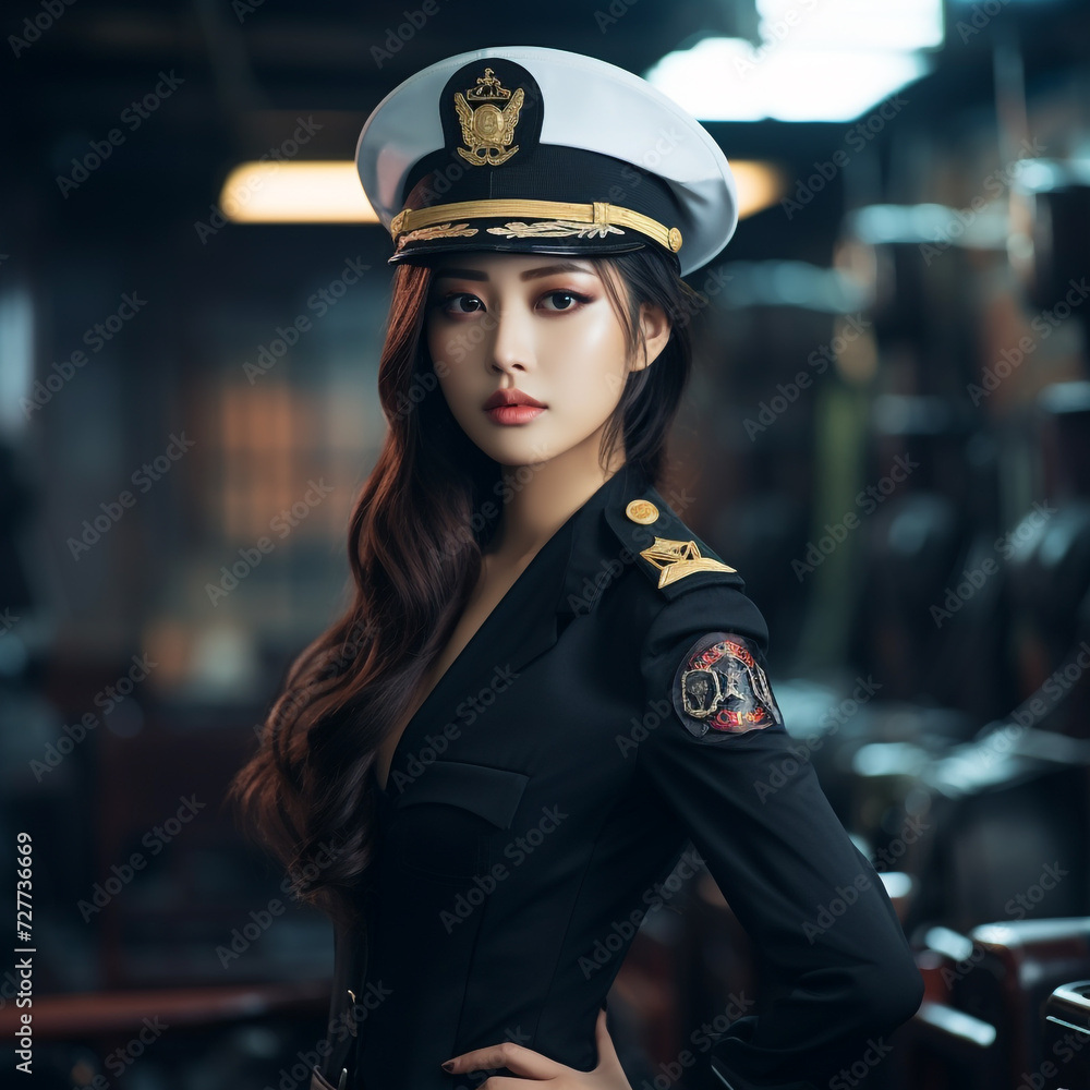 Young Woman Soldiers in Military Uniform, Young Beautiful Military Women, Attractive Looks with Isolated Background, Generative AI. Young Woman Soldiers in Military Uniform, Young Beautiful Military Women, Attractive Looks with Isolated Background, Generative AI.