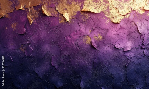 dynamic texture overlay with metallic gold and deep purple gradient background, high detail © Onchira
