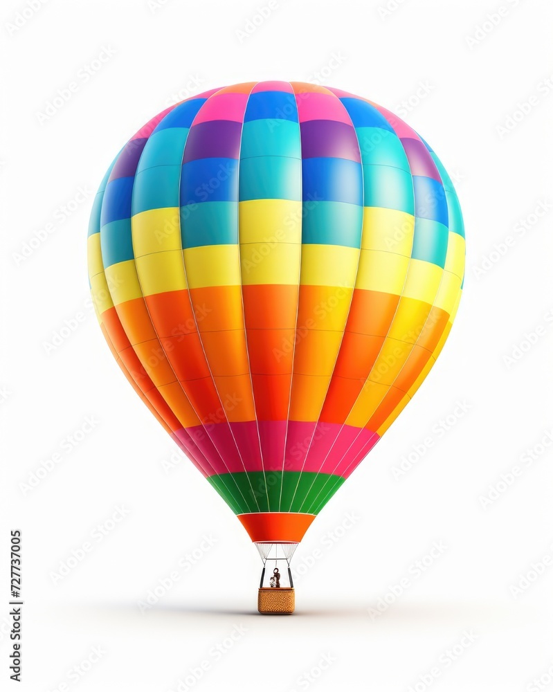 Fototapeta premium Isolated Hot Air Balloon in Colorful Splendor for Your Ballooning Adventure and Airship Rides