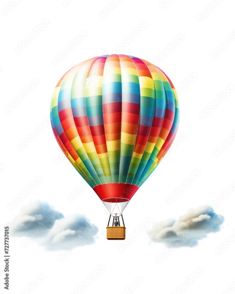Fototapeta premium Hot Air Balloon Isolated in Vibrant Colors for Your Next Adventure