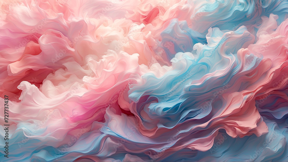 Obraz premium Abstract Swirls of Pink and Blue Paint for Artistic Background