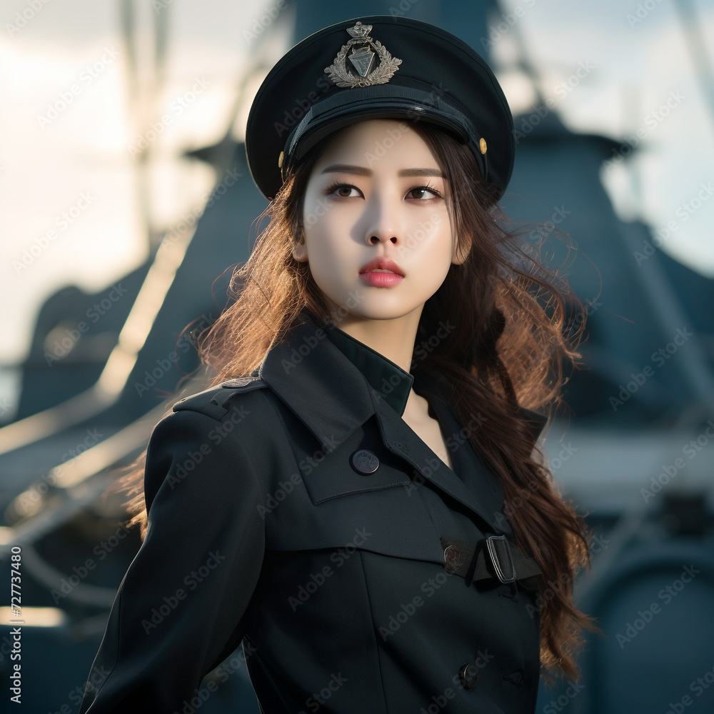 Young Woman Soldiers in Military Uniform, Young Beautiful Military Women, Attractive Looks with Isolated Background, Generative AI. Young Woman Soldiers in Military Uniform, Young Beautiful Military Women, Attractive Looks with Isolated Background, Generative AI.