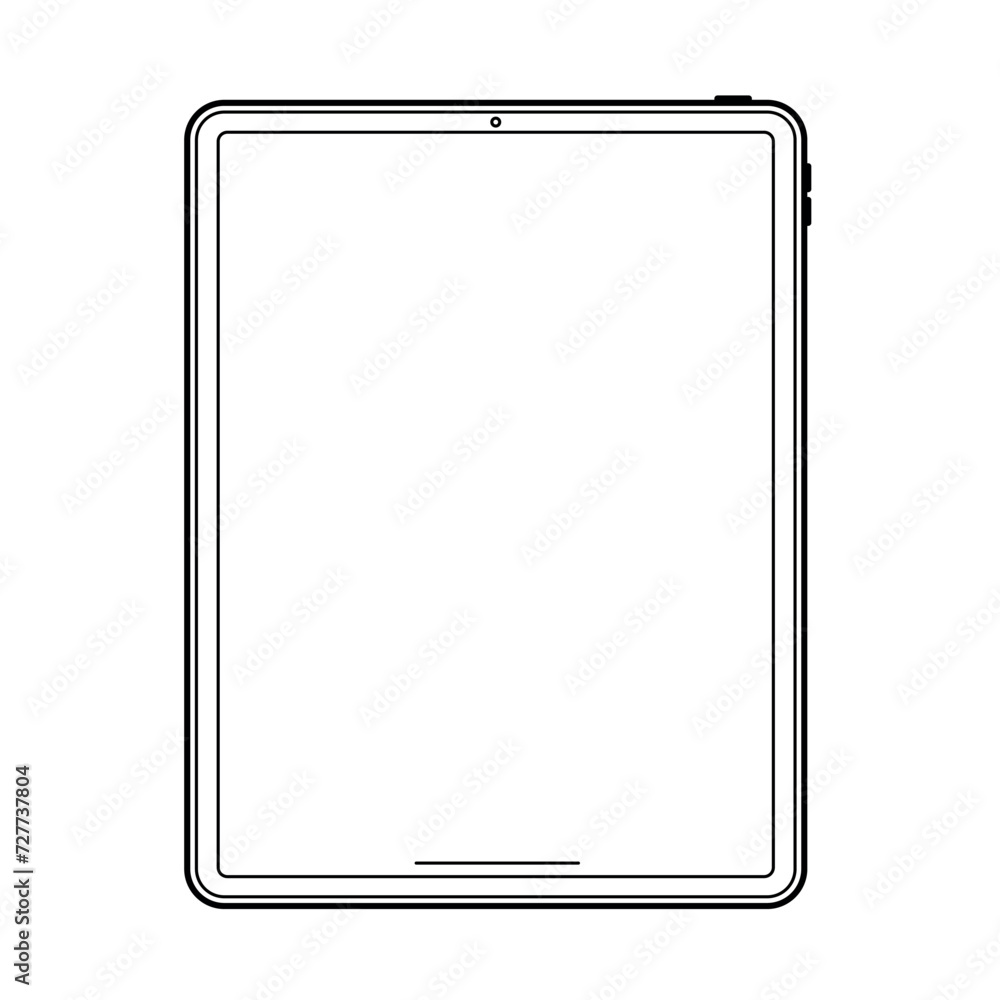 Swipe tablet outline for ui ux design