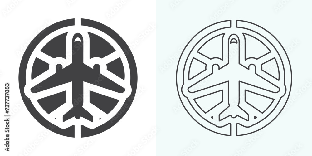 Plane icon vector illustration. Airplane sign and symbol. Flight transport symbol. plane line icon on a white background. Airplane icon logo vector design