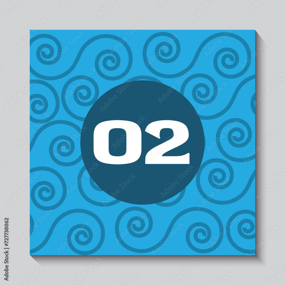 Obraz premium Vector Creative Number 02 Blue Background