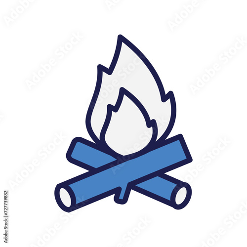 bonefire icon with white background vector stock illustration