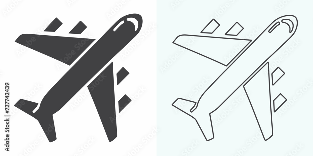 Plane icon vector illustration. Airplane sign and symbol. Flight transport symbol. plane line icon on a white background. Airplane icon logo vector design