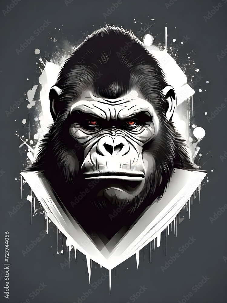 face of imposing and angry gorilla face of imposing and angry gorilla