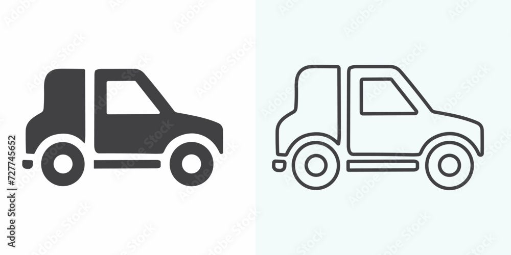 Car. monochrome icon. Car front line icon. Simple outline-style sign symbol. Auto, view, sport, race, transport concept. Vector illustration isolated on a white background