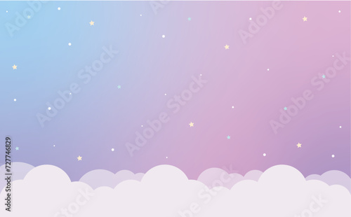 ゆめかわ キラキラ星空の背景