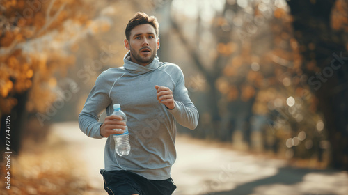 man jogging in the park