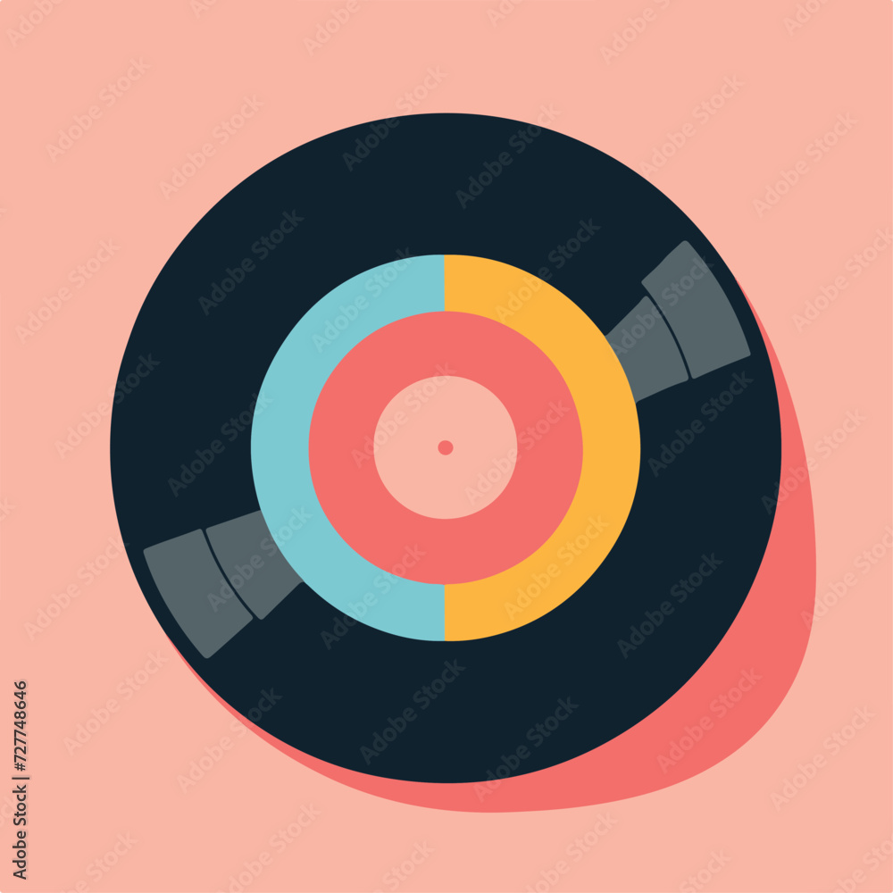 Vinyl record in cartoon, doodle style. Image for t shirt. Isolated 2d vector illustration in logo, icon, sketch style, Eps 10. AI Generative Vinyl record in cartoon, doodle style. Image for t shirt. Isolated 2d vector illustration in logo, icon, sketch style, Eps 10. AI Generative