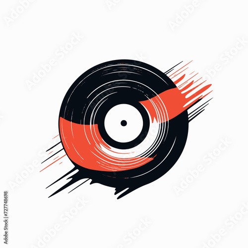 Vinyl record in cartoon  doodle style. Image for t shirt. Isolated 2d vector illustration in logo  icon  sketch style  Eps 10. AI Generative
