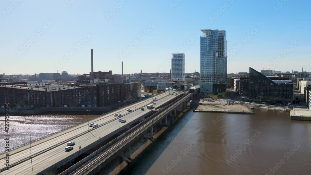 Connecting paths: The Kalasatama Bridge and Metro intertwine, shaping Helsinki's urban landscape 