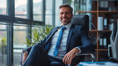 businessman sitting on a chair in the office