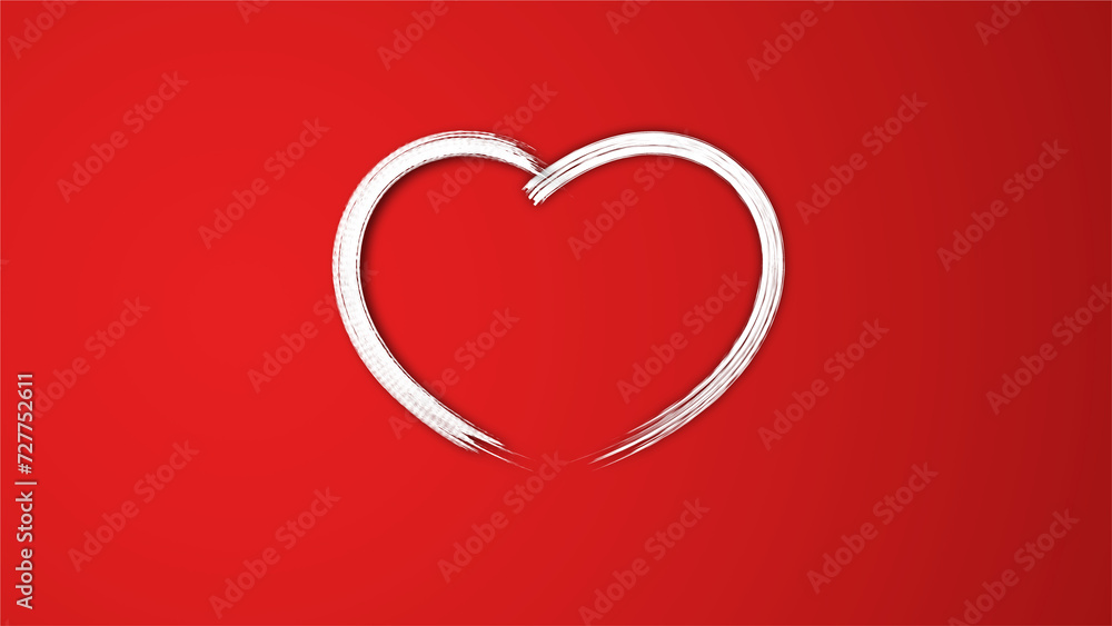 white line heart shape valentines day festival. on the red background. white line heart shape valentines day festival. on the red background.