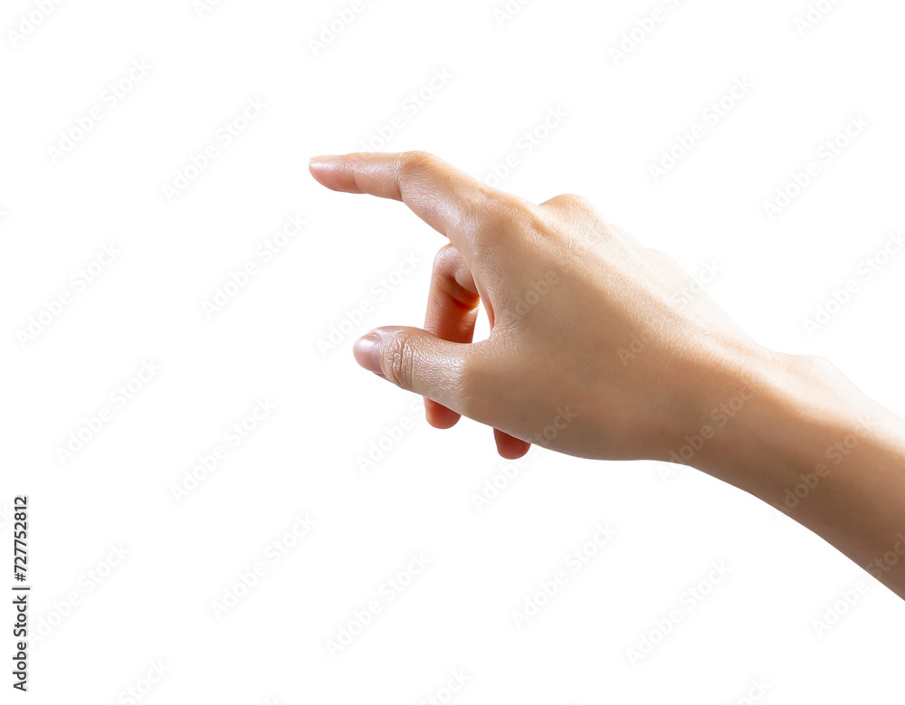 Hand touching or pointing on isolated background. Hand touching or pointing on isolated background.