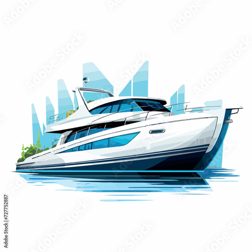Catamaran in cartoon, doodle style. Image for t shirt. Isolated 2d vector illustration in logo, icon, sketch style, Eps 10. AI Generative