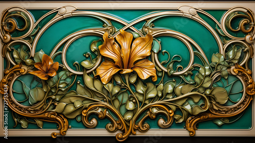 A close-up of an Art Nouveau.