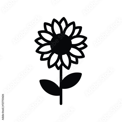 sunflower icon with white background vector stock illustration