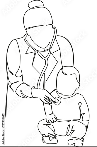 doctor examining baby