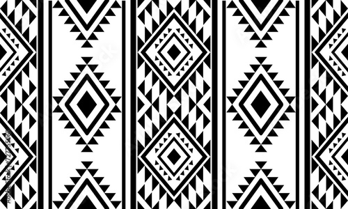 Wallpaper Mural Ethnic southwest tribal navajo ornamental seamless pattern fabric black and white design for textile printing  Torontodigital.ca