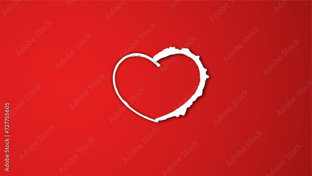 white line heart shape valentines day festival. on the red background. white line heart shape valentines day festival. on the red background.