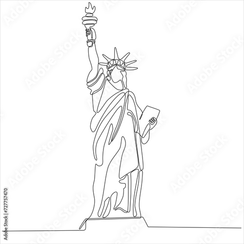 Statue of Liberty continuous line illustration